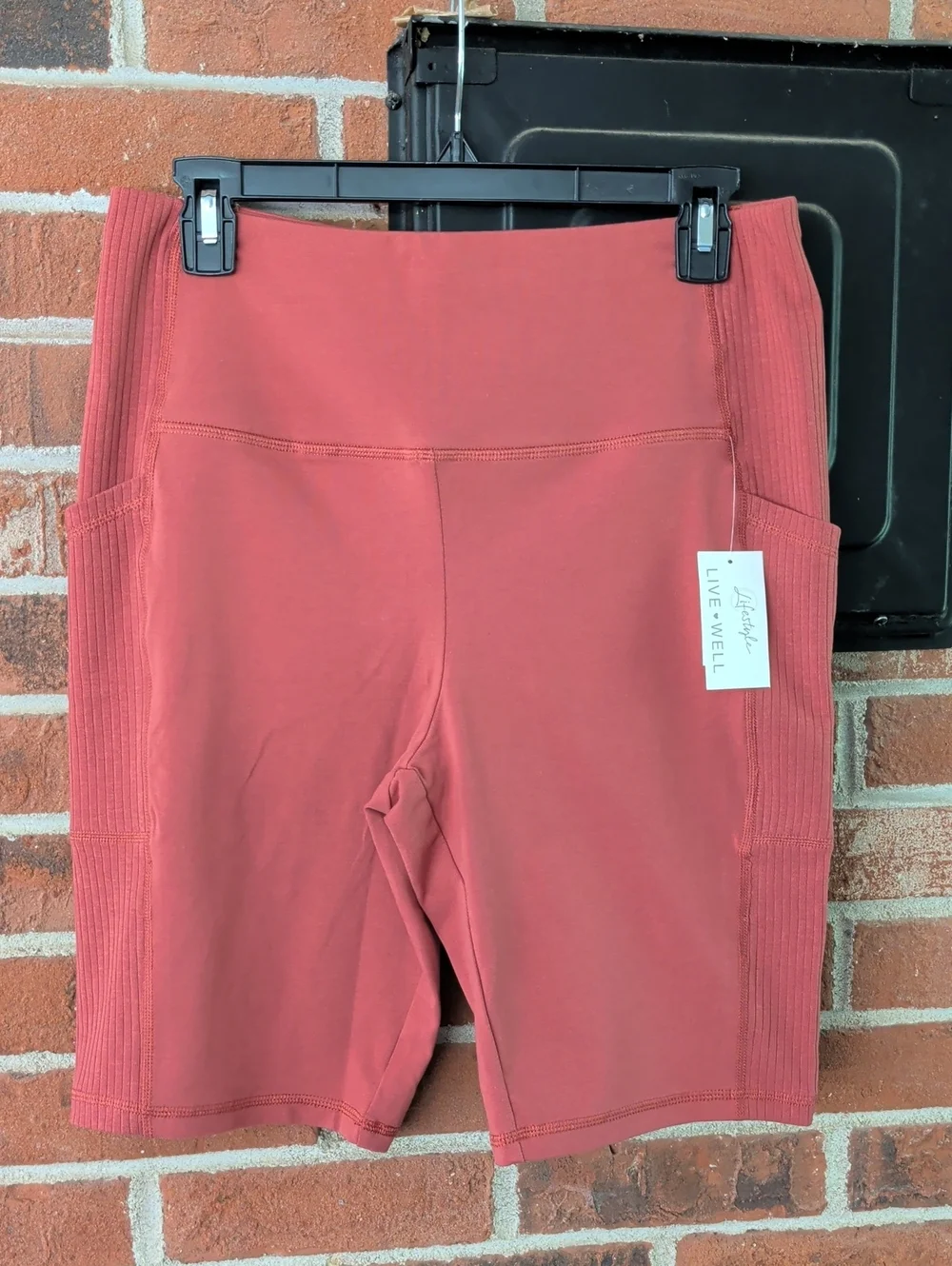 Cato Lifestyle High Rise Marsala Ribbed Bike Shorts Size L